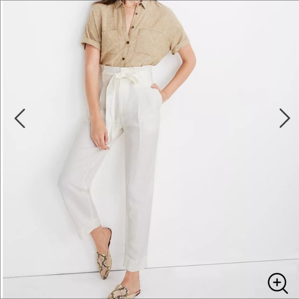 NWT Madewell Linen blend Paperbag Pants